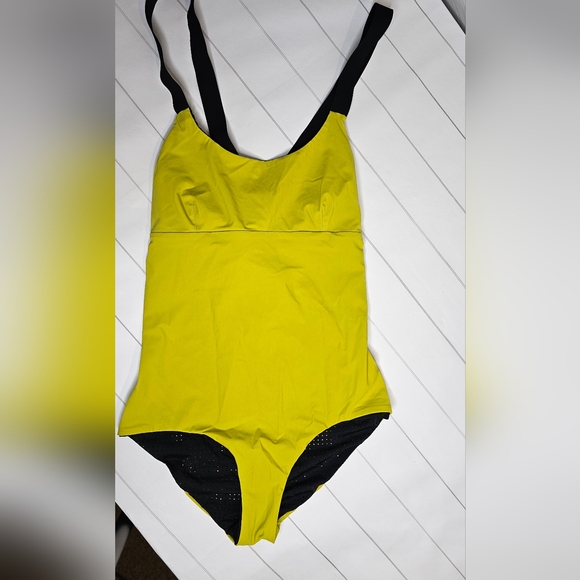 Ward Whillas reversible chartreuse and black one piece bathing suit - Picture 4 of 8